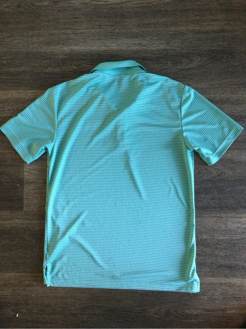 adidas Men's Teal Striped Performance Polo
